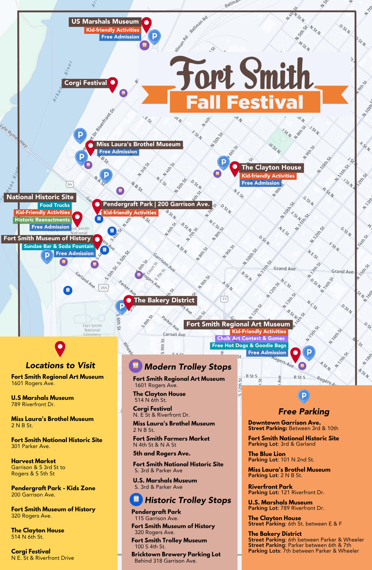 Map of the 2025 Fort Smith Fall Festival